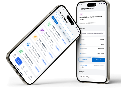 Complaint and tracking interface in Janhit app